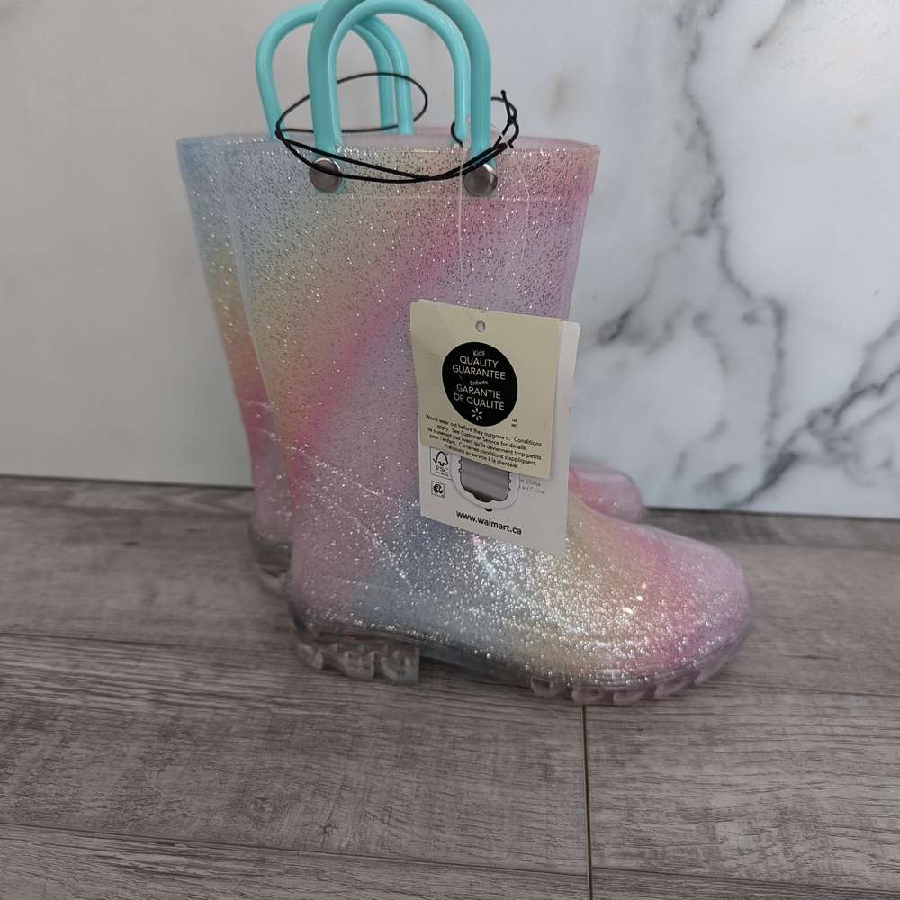 George Glittery Multicolor Kids Rain Boots